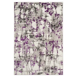Gray/Purple Splatter Loomed Area Rug 8
