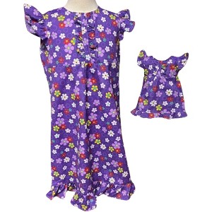 Doll Clothes Superstore Handmade Size 8 Girl’s Flower Dress with Matching 18-Inch Doll Dress - 1 of 4