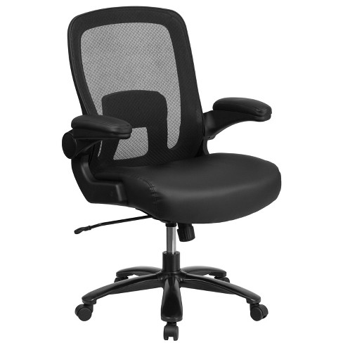  Big and Tall Office Chair 500lbs Wide Seat Ergonomic Desk Chair  with Lumbar Support Arms High Back PU Leather Executive Task Computer Chair  for Heavy People Women,Black : Office Products