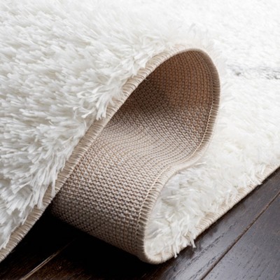 Tahoe Gray and White Geometric Shag Runner Rug