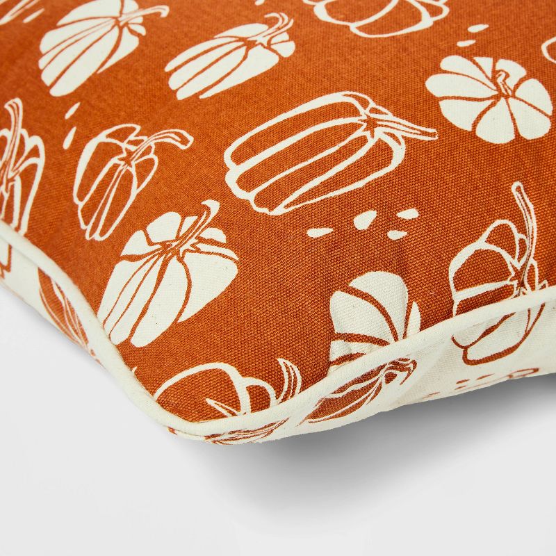 Fall Square Throw Pillow Orange/Almond - Spritz&#8482;, 4 of 8