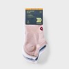 Women's Striped 6+1 Bonus Pack No Show Socks - All In Motion™ White/Blue/Pink 4-10 - 3 of 3