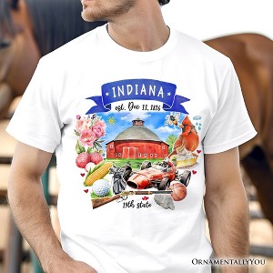 Artistic Indiana State Themes and Landmarks T-Shirt, Tee for History and Travel Lovers| OrnamentallyYou - 1 of 4