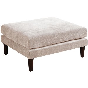 Sapphtopaz Modern Ottoman with Suede Upholstered Rectangle Accent Footstool with Wood Legs Versatile Plush Foot Stool for Living Room, Entryway - 1 of 4