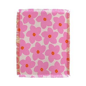 Daily Regina Designs Abstract Retro Flower Pink Woven Throw Blanket - Deny Designs - 1 of 4