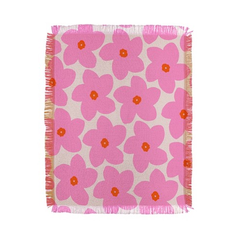 Pink woven throw hot sale