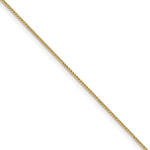 Black Bow Jewelry 0.8mm 14k Yellow Gold Solid Baby Wheat Chain Necklace - 1 of 4