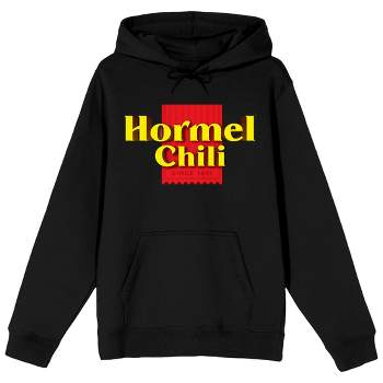 Hormel Chili Logo Long Sleeve Men's Black Hooded Sweatshirt-XXL