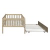 NicBex Twin Size Modern Wooden Daybed with Trundle, Guardrail & Open Storage for Bedroom and Living Room - 3 of 4