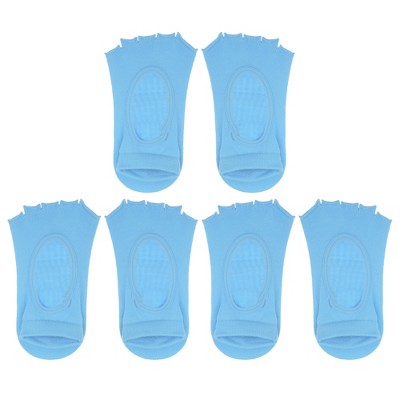 Unique Bargains Women's Non-Slip Yoga Pilates Barre Ballet Five Toe Socks with Grips
