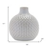 HomeRoots Set of Four Natural And Off White Ceramic Bud Vases With Sculptural Details - 3 of 4