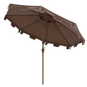 Okak 9FT Beach Umbrella with Push Button Tilt and Crank, Outdoor Umbrella with Double Top Ruffled and 8 Rids, Sun Umbrella for Garden - 1 of 4