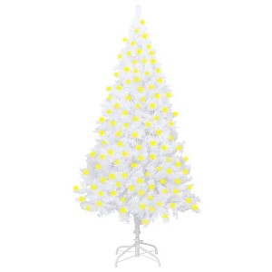 Artificial Pre-lit Christmas Tree with Thick Branches White 82.7" - 1 of 4