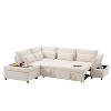 Polibi Oversized Modular Chenille Sectional Sofa with Pull-Out Bed - 3 of 4