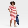 Women's Short Sleeve Button-Front Midi Sweater Dress - Ava & Viv™ - 3 of 3