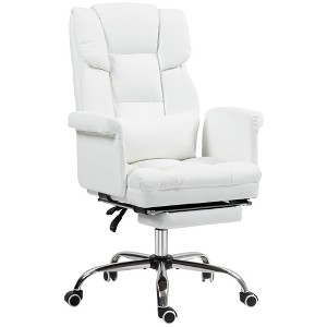 Executive Office Chair with Footrest and Lumbar Support, PU Leather Desk Chair, Ergonomic, Reclining and Swivel - 1 of 4