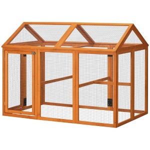 Wooden Chicken Run, Combinable Design with Perches, 4.6' x 2.8' - 1 of 4