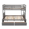 Twin Over Full Bunk Bed with Storage Drawers, Convertible to Two Beds, Space Saving Solid Wood Bed Frame for Kids & Teens-3irtyhousy - 3 of 4