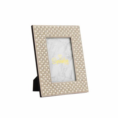 Silver Rhinestone and Pearl 4"x6" Tabletop Picture Frame