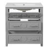 Grungis Bathroom Vanity with Ceramic Sink Combo,Freestanding Single Vanity Set with 3 Drawers,Bathroom Storage Cabinet with Wood Frame - 4 of 4