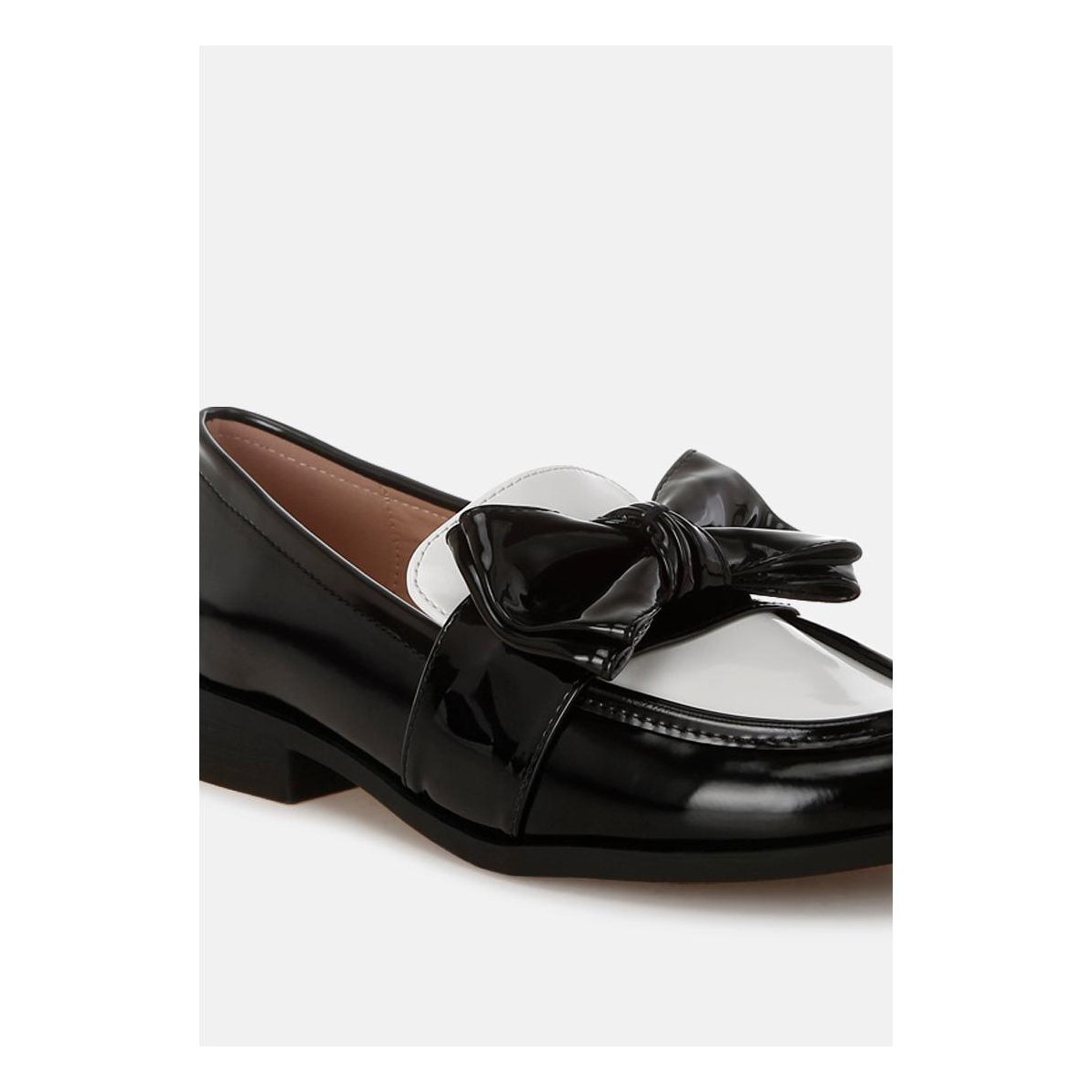 Женские туфли London Rag Womens ARAMINTA Classic Chunky Bow Loafers 8 — фото 6