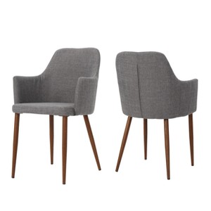Zeila Mid-Century Dining Chair - Light Gray (Set of 2) - Christopher Knight Home