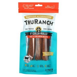 TruRanch 9" Collagen Rolls Beef Flavor Dog Treats - 10oz/3ct - 1 of 3