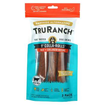 TruRanch 9" Collagen Rolls Beef Flavor Dog Treats - 10oz/3ct