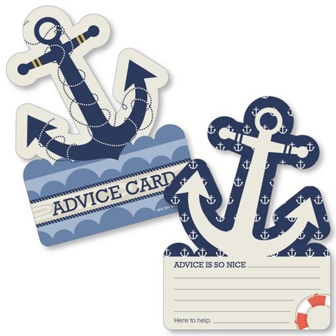 Big Dot of Happiness Ahoy - Nautical - Anchor Wish Card Baby Shower  Activities - Shaped Advice Cards Game - Set of 20