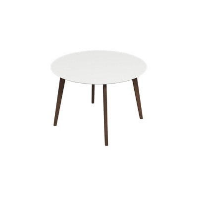NicBex 43" Modern Round Dining Table for 4 Seaters,Kitchen Table with Wood Tabletop for Kitchen,Brown/White Brown