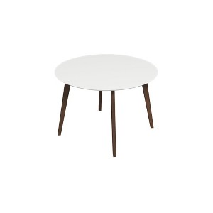 NicBex 43" Modern Round Dining Table for 4 Seaters,Kitchen Table with Wood Tabletop for Kitchen,Brown/White Brown - 1 of 4