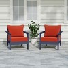 WestinTrends Avalon Outdoor Modern HDPE Patio Club Chairs with Deep Seat Cushions (Set of 2) - 2 of 4
