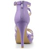 Allegra K Women's Back Zipper Platform Stiletto Heels Ankle Strap Sandals - 3 of 4