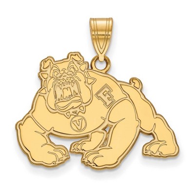 Black Bow Jewelry 14k Yellow Gold California State Fresno Bulldogs NCAA Large Pendant