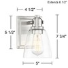 Possini Euro Design Osborne Modern Wall Light Sconce Brushed Nickel Hardwire 5" Fixture Clear Glass Shade for Bedroom Bathroom Vanity Living Room Home - 4 of 4