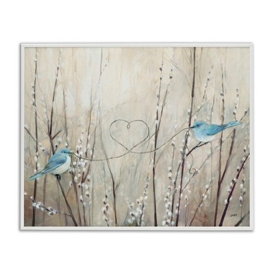 Stupell Industries Love Birds with Heart Shape Black Framed Giclee Art