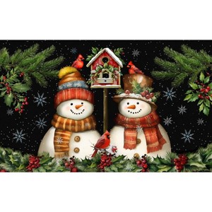 Briarwood Lane Winter Doormat 30x18 Indoor Outdoor Snowman Pair For Winter Doormat - 1 of 4