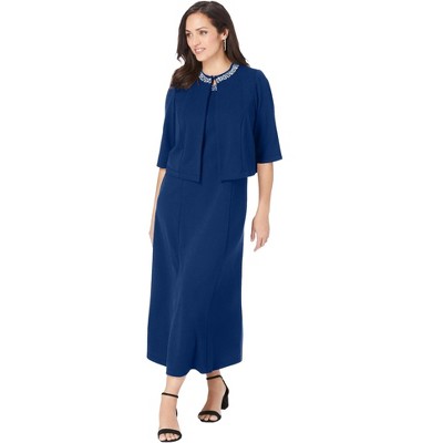 Jessica London Women's Plus Size 2-Piece Beaded Jacket Dress