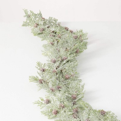 Artificial Frosted Cedar Garland Multicolor 56"H