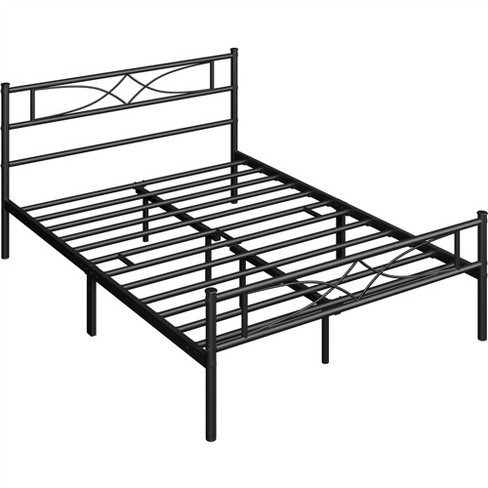 Yaheetech Simple Metal Queen Size Bed Frame With Curved Design Headboard  And Footboard, Black : Target