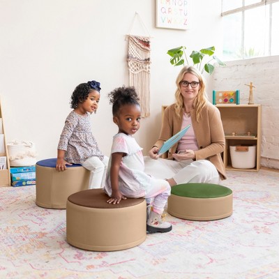 SoftZone Earthtone Foam Stump Stool Set, 3-Piece
