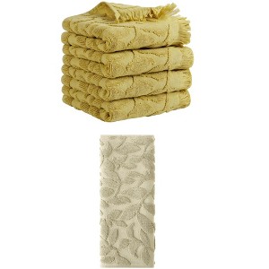 REGALWOVEN 5 Pack Jacquard Pattern Boho Cotton Turkish Absorbent Soft Hand Towels for Bathroom 14" x 30" - 1 of 4