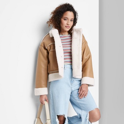 faux shearling lined coat