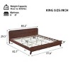 Wooden King Size Bed with Headboard, Sturdy Solid Wood Frame, Platform Bed, Minimalist and Modern Bedroom Furniture-Maison Boucle - 3 of 4