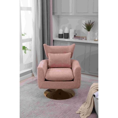 NicBex Linen Upholstered Swivel Accent Chair with Wood Frame,Classic Swivel Chair for Bedroom,Reading Room