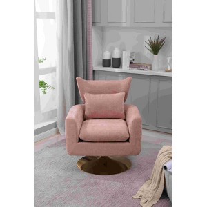 CAVINAS Linen Upholstered Swivel Accent Chair with Wood Frame,Classic Swivel Chair for Bedroom,Reading Room - 1 of 4