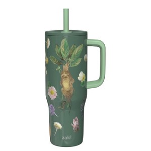 Zak Designs 30oz Stainless Steel Vacuum Sutton Slim Straw Tumbler with Handle - 1 of 4