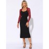 Allegra K Women's Floral Lace Ruffle Long Sleeve Open Front Cropped Cardigan - 4 of 4