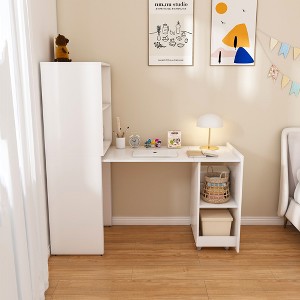 KWPZQEB Home Office Stretchable Desk, Modern Wood Foldable Desk Adjustable Shelves & Wheels, Portable Laptop Table, Small Mobile Rolling Computer Desk - 1 of 4