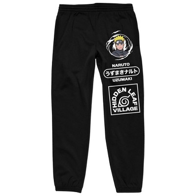 Naruto Shippuden Akatsuki Kanji Men's Black Graphic Jogger Pants-xl : Target